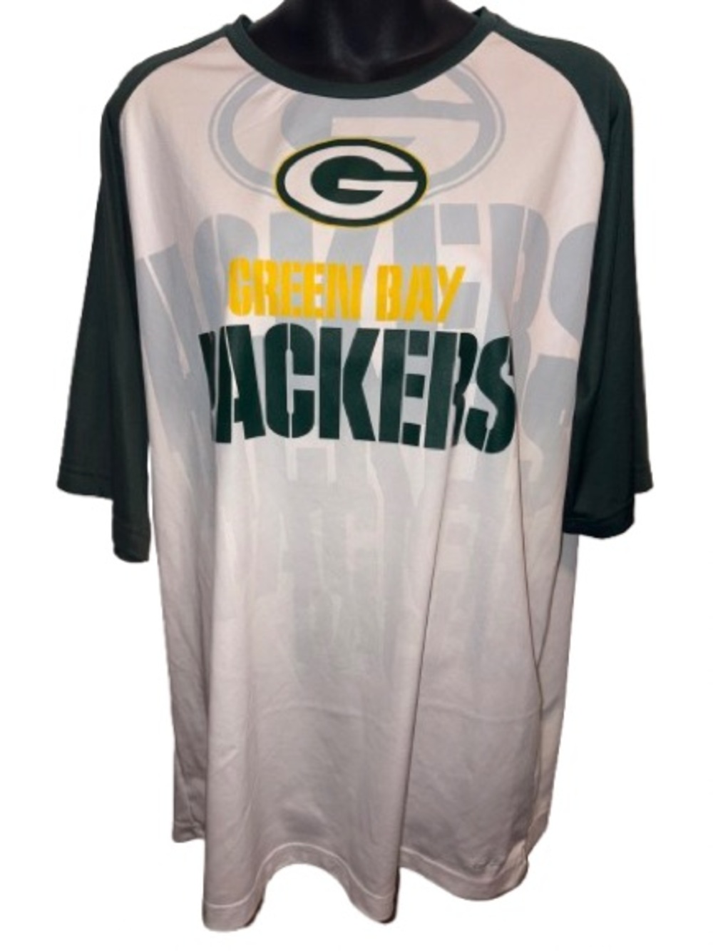 Majestic White Green Bay Packers crew neck short sleeve shirt size XL